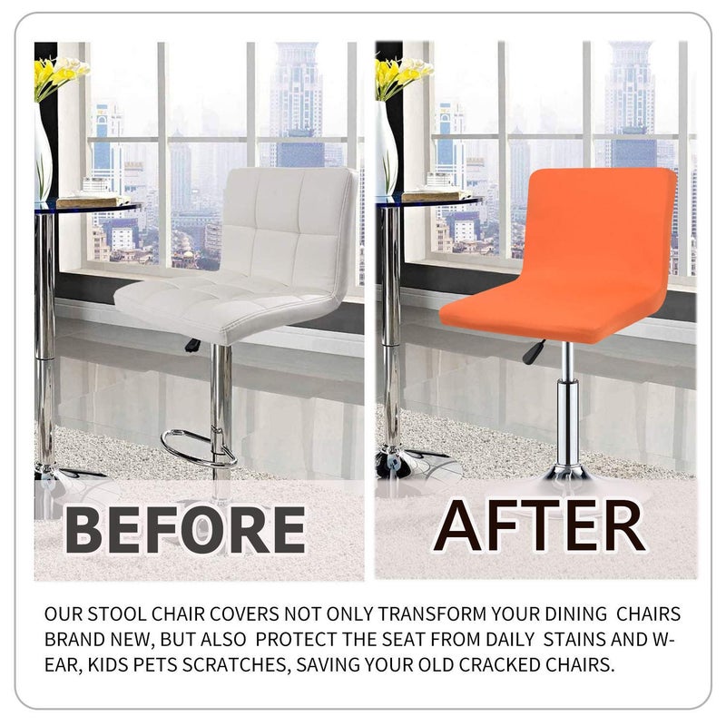 Deisy Dee Stretch Chair Cover Slipcovers for Low Short Back Chair Bar Stool Chair C114 (Orange) - Image 5